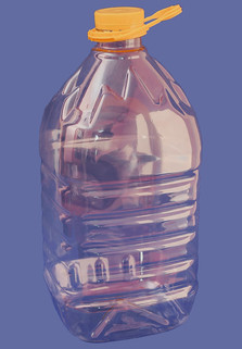 Пластиковая бутылка 5 л. (прозрачный, ребристая)